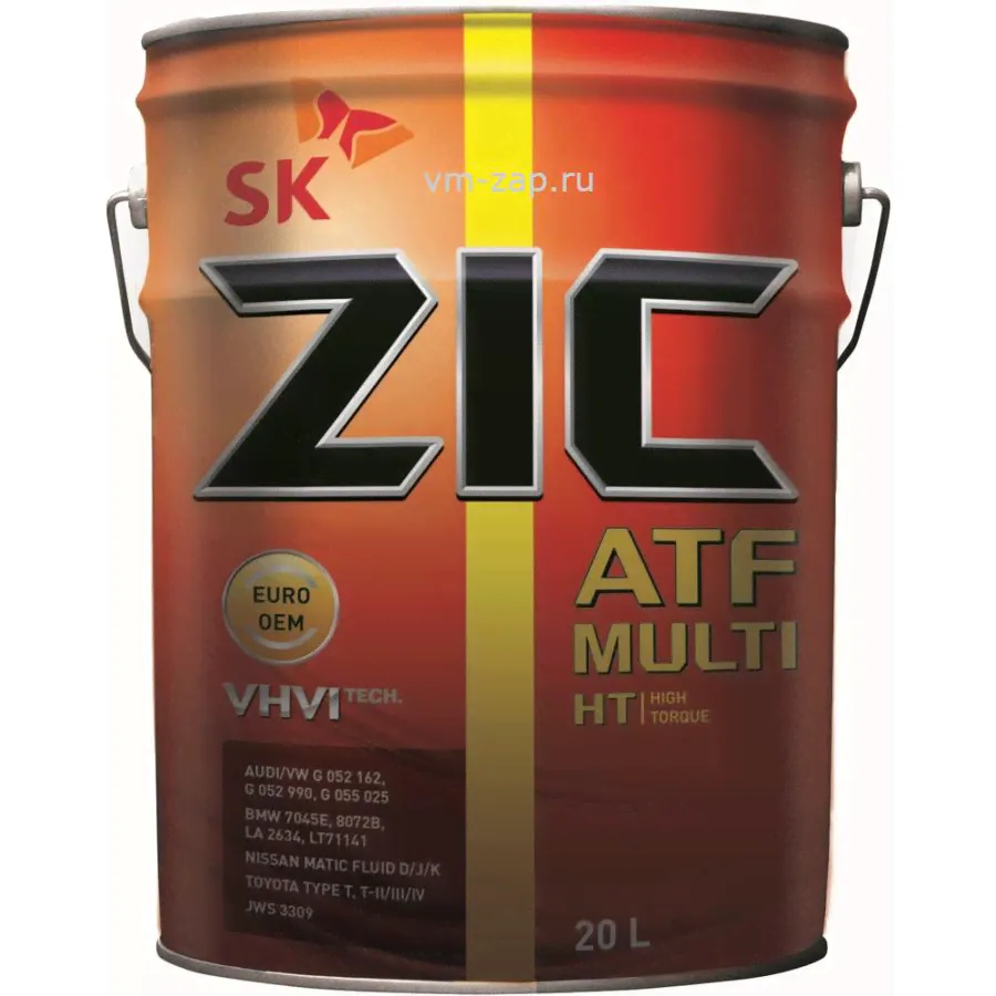 Масло трансмиссионное ZIC ATF Multi HT синтетическое, 20л, арт. 192664